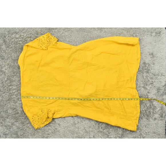 NEW LOFT Yellow Linen Cardigan 20W Plus NWT Long Laced - Picture 5 of 8